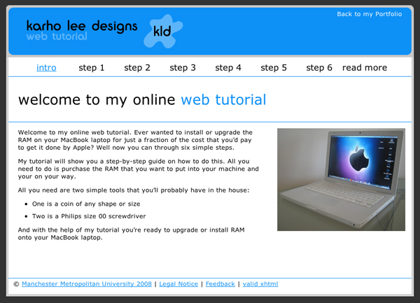 Karho Lee Designs Web Tutorial